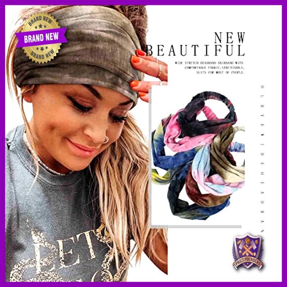 8 Pack Boho Headbands Wide Turban Wrap Elastic Hair Accessories Women main image 6